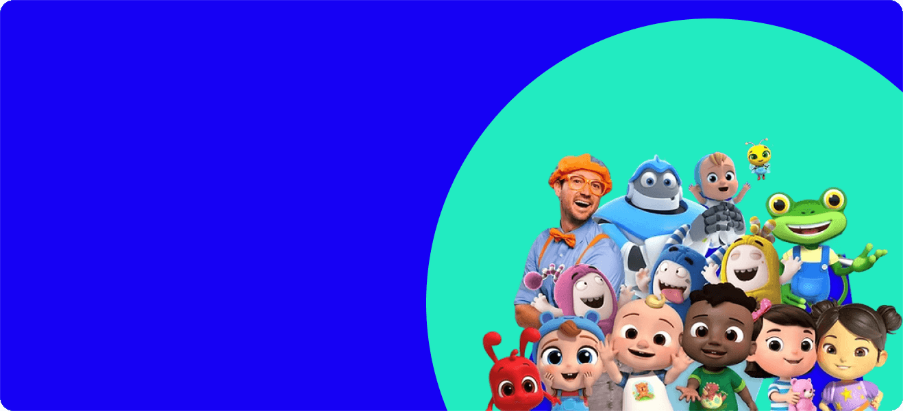 Personagens do canal Moonbug anunciando sua chegada ao Mil Play